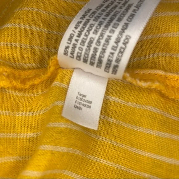 A New Day Yellow and White Striped Crop Top Size L - Picture 6 of 8